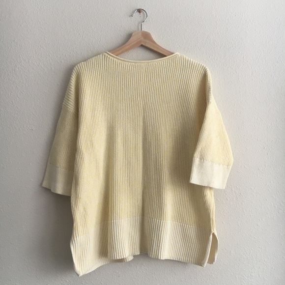 GAP Sweater Short Sleeve Yellow Cotton Oversized - Picture 7 of 8